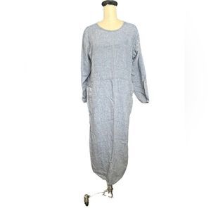 Flax lagenlook linen midi dress
